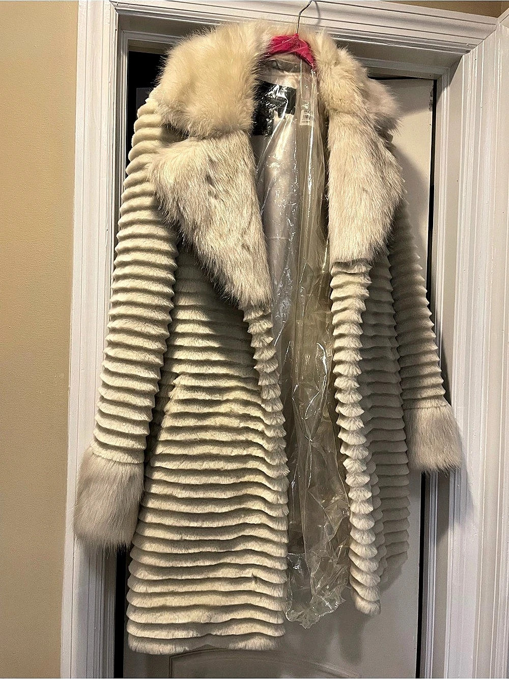 Terry Lewis Faux Fur Coat Size Medium Like New